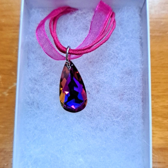 Jewelry - Midnight Crimson Crystal Marquise Necklace